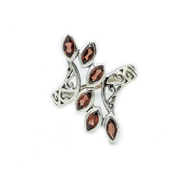 garnet sterling silver gemstone ring