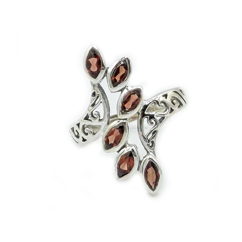garnet sterling silver gemstone ring