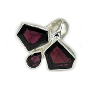garnet sterling silver gemstone ring