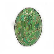 green copper turquoise silver gemstone ring