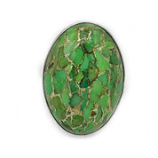 green copper turquoise silver gemstone ring