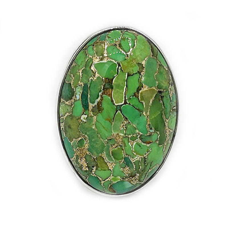 green copper turquoise silver gemstone ring