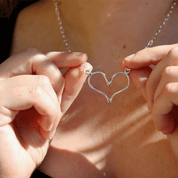 sterling silver heart paperclip necklace