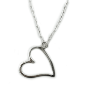 sterling silver heart paperclip necklace