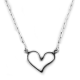 Heart Silver Paperclip Necklace