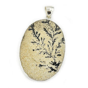 silver leaf jasper gemstone pendant