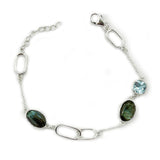 Dainty Blue Topaz Labradorite Bracelet
