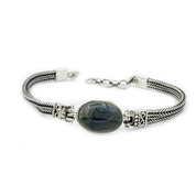 labradorite gemstone sterling silver bracelet