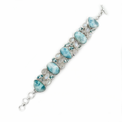 larimar blue topaz moonstone sterling silver gemstone bracelet