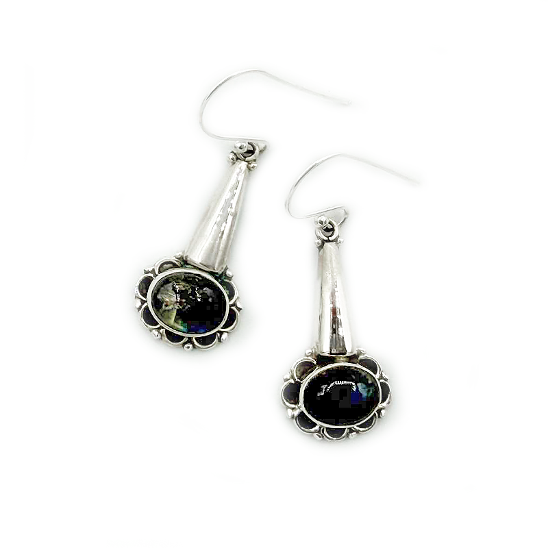 labradorite gemstone sterling silver drop earrings