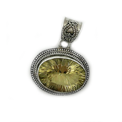 lemon quartz sterling silver gemstone pendant
