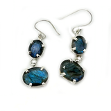 Labradorite Claw Set Double Earrings