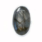 labradorite oval silver gemstone ring