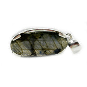 labradorite oval silver gemstone pendant