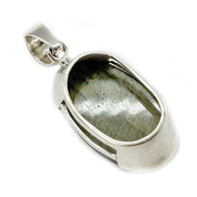 labradorite oval silver gemstone pendant