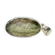 labradorite oval silver gemstone pendant