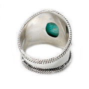big larimar silver gemstone ring