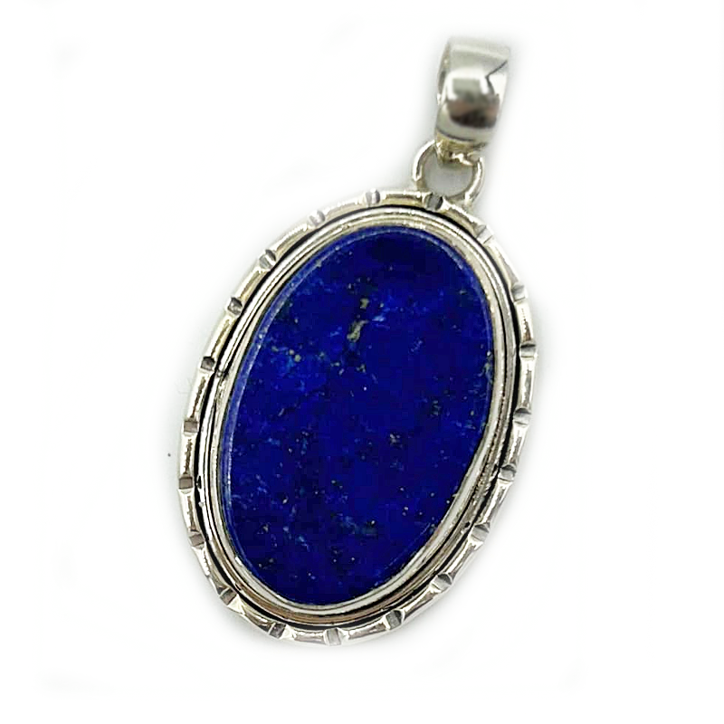 oval lapis lazuli sterling silver pendant