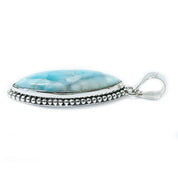 larimar silver gemstone pendant