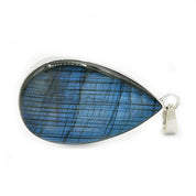 labradorite large silver gemstone pendant