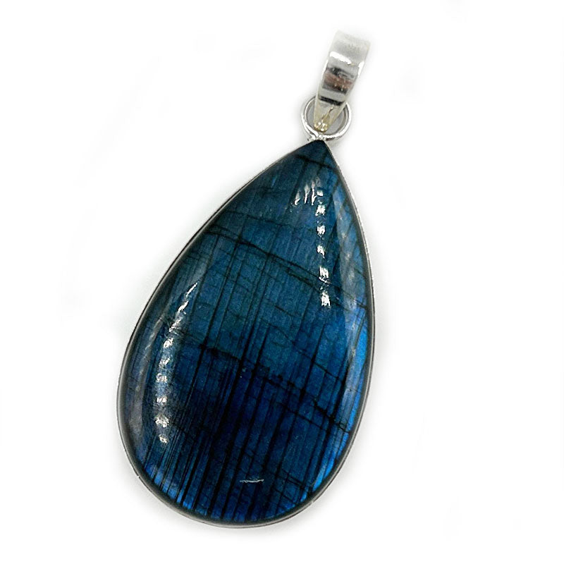 labradorite large silver gemstone pendant