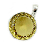 Round Lemon Quartz Boho Pendant