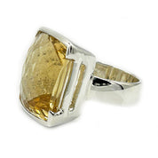 citrine silver gemstone ring