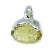 chunky lemon quartz oval silver gemstone ring