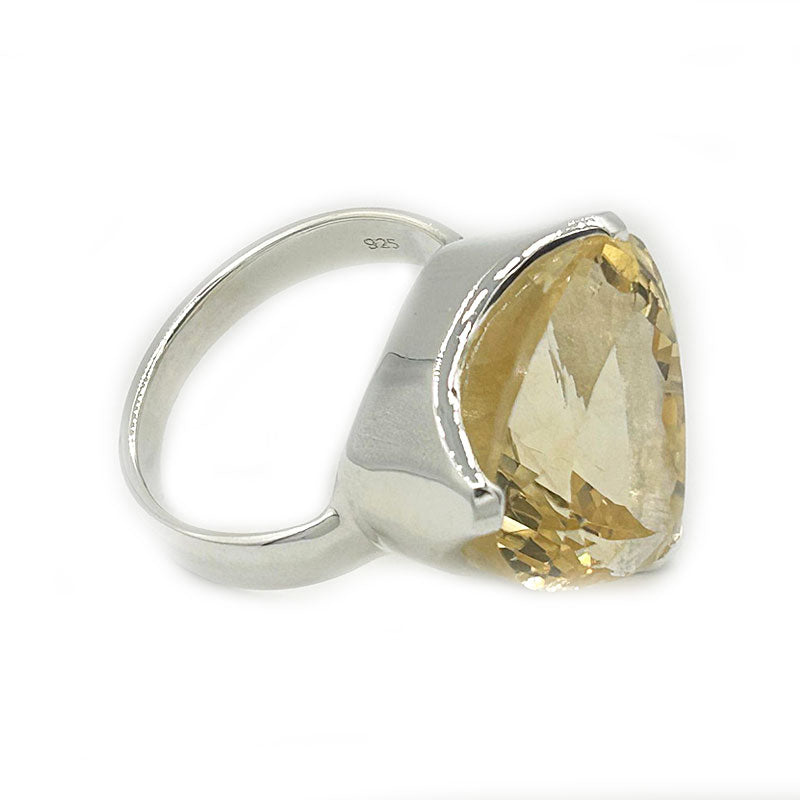 citrine silver gemstone ring