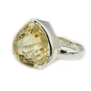 citrine silver gemstone ring