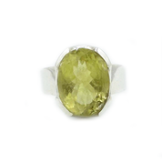 oval lemon quartz sterling silver ring