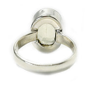 lemon quartz oval silver gemstone ring