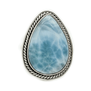 teardrop larimar sterling silver gemstone ring