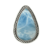teardrop larimar sterling silver gemstone ring