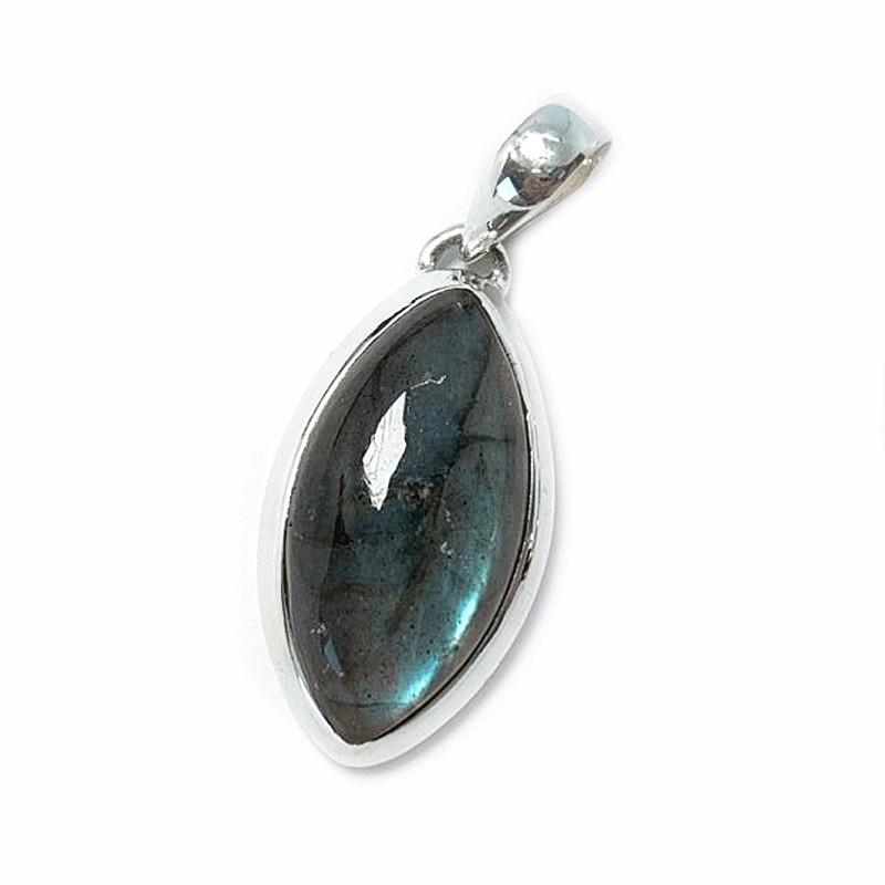 labradorite diamond silver gemstone pendant