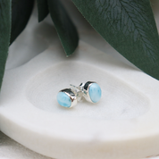 larimar sterling silver stud earrings