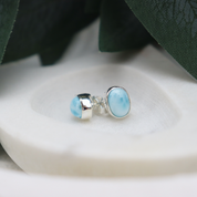 larimar sterling silver stud earrings