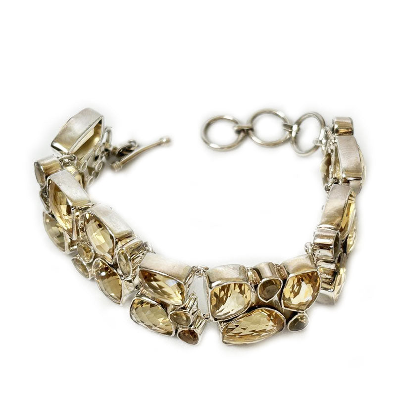 large citrine silver gemstone bracelet
