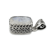 moonstone rectangle sterling silver pendant