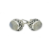 Moonstone Gemstone Oval Earrings