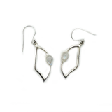 Elegant Moonstone Drop Silver Earrings
