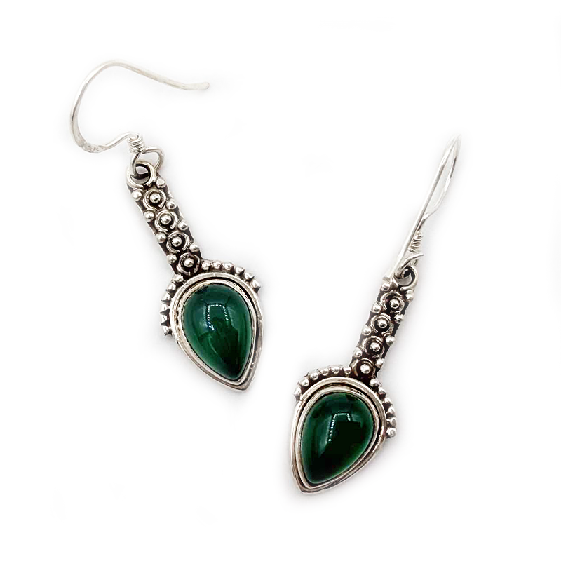 green carnelian sterling silver gemstone earrings