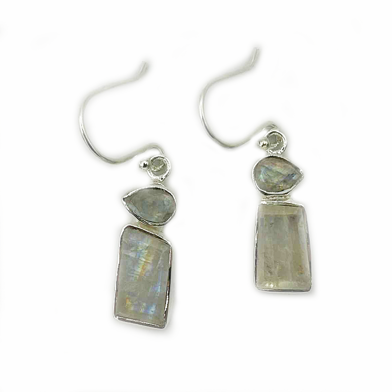 moonstone sterling silver gemstone earrings