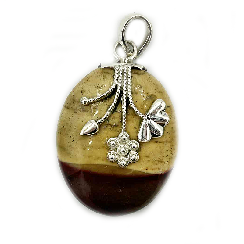 mookaite jasper sterling silver gemstone pendant