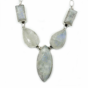 large chunky moonstone sterling silver gemstone necklace
