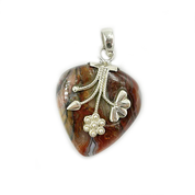 crazy lace agate sterling silver pendant