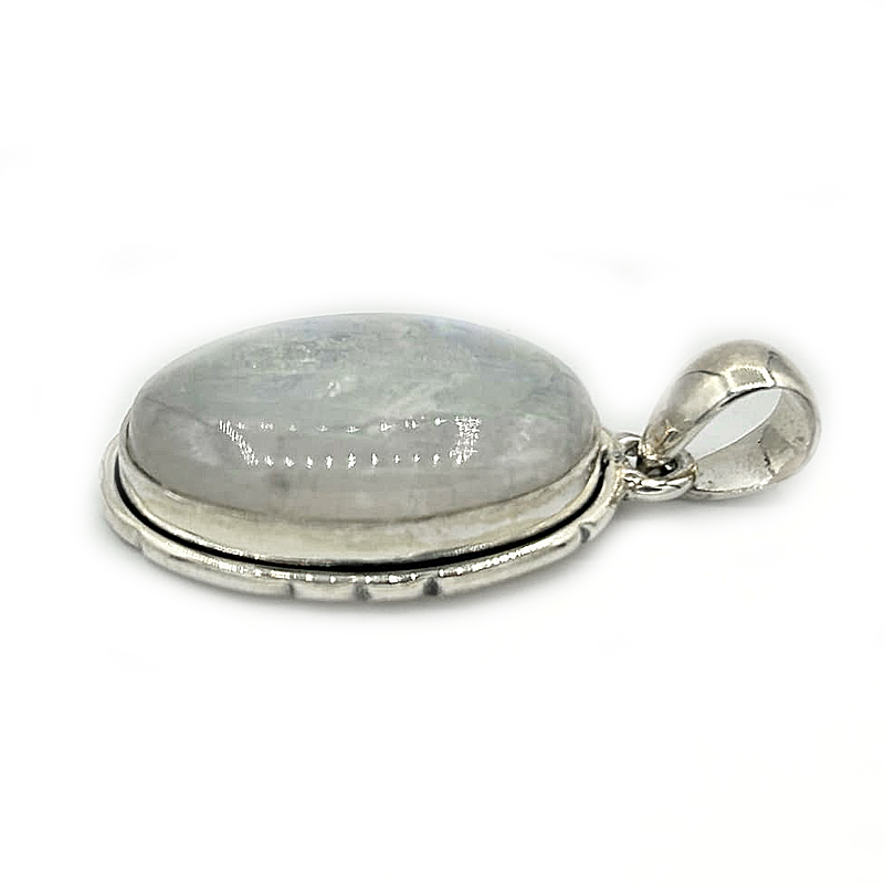 oval sterling silver moonstone gemstone pendant