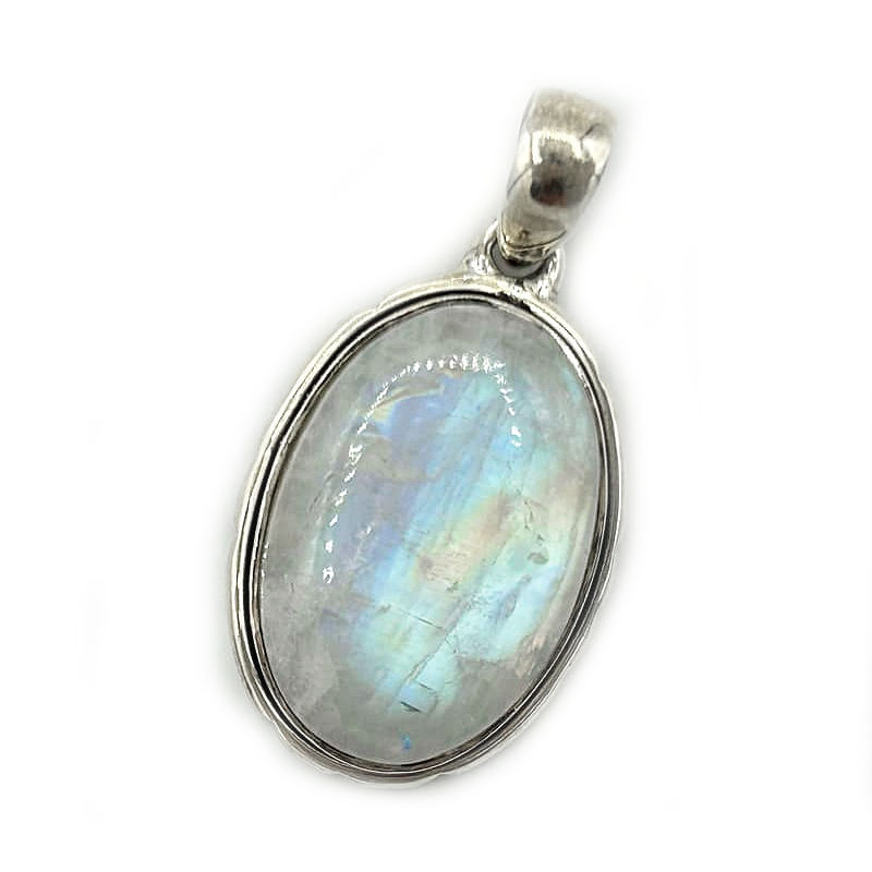 oval sterling silver moonstone gemstone pendant