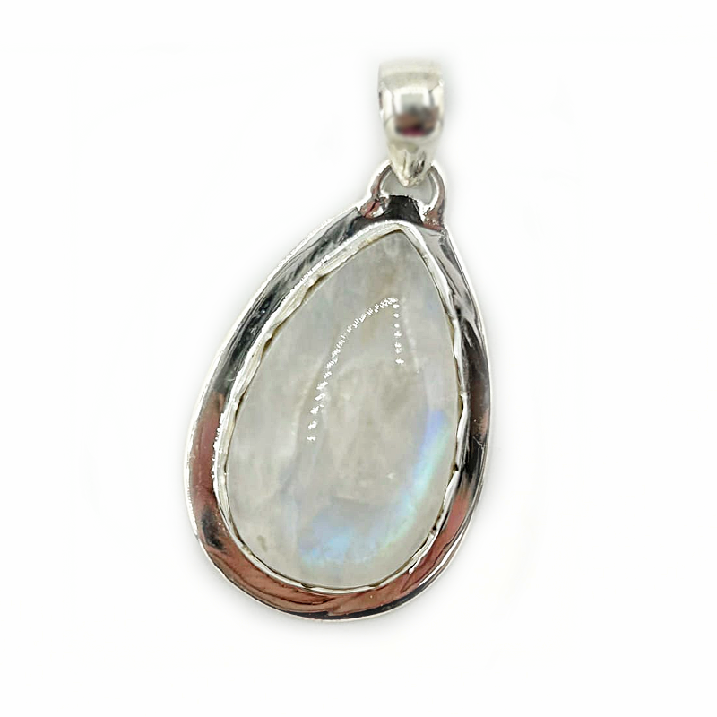 teardrop moonstone sterling silver gemstone pendant