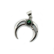 moon malachite sterling silver gemstone pendant